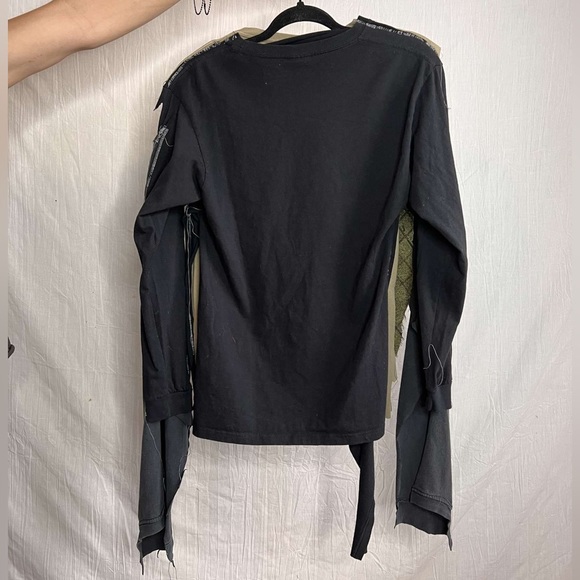 Custom Upcycled Reworked 1 of 1 Patchwork Post Apocalyptic Long Sleeve TShirt - Picture 2 of 3